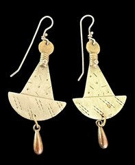Thomas Mann Design Artisan Signed Techno-Romantic Dangle Earrings Vintage 1980’s