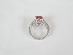 Vintage Sterling Silver 925 Simulated Pink Sapphire Unique Ring Size 7
