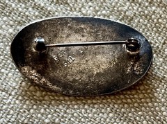Antique Oval 1.75″ Floral Brooch Pin Back Initial “H”GERMAN SILVER (Alloy)