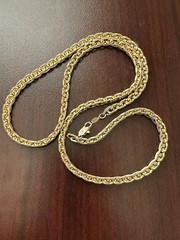 Vintage Bold Chunky 14KGP 23″ Chain Necklace. Foldable Links. From Flat to 4mm.
