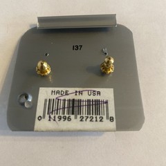 Vintage 1928 Faux Pearl 14K Gold Filled Posts Earrings NEW 1980s Made In USA NOS