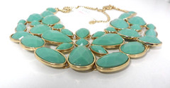 Icing Bib Necklace Seafoam Green Cabochons Pear Oval Marquise MSRP $22.50 NWT