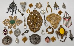 Lot Vtg & Modern Victorian Art Deco Style Pendants Findings Jewelry Craft A1
