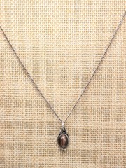 Dainty Vintage Sterling Silver 925 Tiger’s Eye Pendant Necklace