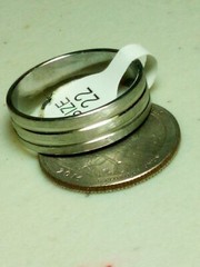 Vintage Stainless Steel Mens Ring Art Deco Line Color In Photo Size 12.5 B35