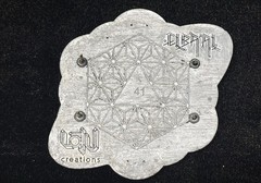 Very RARE Lotu Creations Solid Metal Silver Tone Brooch Pin #41 Sacred Geometry