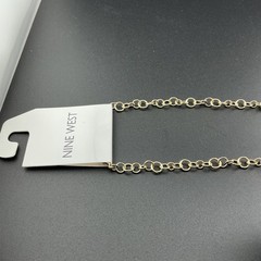 Vtg NineWest Necklace GoldT Paperclip & Round Link Chains Faux Pearls NWT 38-41”