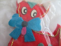 Red Felt Reindeer Pin Red Deer Christmas Made in Japan MCM Kitchy Vintage NEW