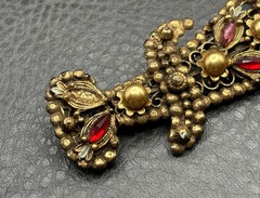 Vintage HUGE Korda Thief of Bagdad Scimitar Sword Brooch Enamel Rhinestone