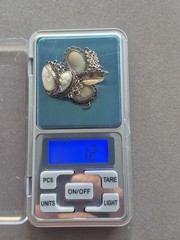 Ornate Antique 800 Silver Filigree shell Carved Cameo Link Bracelet: 7.5” Long