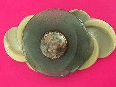 Mid-Century Aventurine Brooch Pin