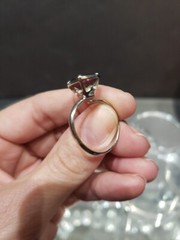 Adjustable size Ring vtg 1974 Sarah Coventry Amethyst rhinestone “deep purple”