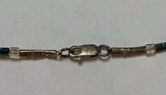 Vintage Handmade 17.5in Sterling Silver Blue Crystal Beaded Necklace 925 Tested