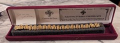 Vintage Camrose & Kross Jacqueline Kennedy JBK Ribbed Link Bracelet Box COA
