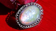 925 sterling silver brooch 5.20ct crystal opal pin 1900’s antique 3.1gr N3035