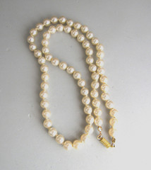 Vintage Faux Pearl Necklace 6 mm 18 inch