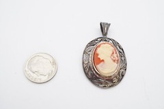 Vintage Jezlaine Sterling Silver 925 Cameo Pendant