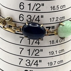 Multi Stone Uncarved Scarab Link Bracelet Semi Precious Stones 7