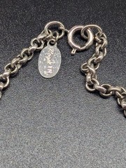 Vintage ROGET Brushed Silver Tone MCM Necklace Pendant 29 in