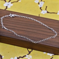 11.25” 3mm, Vintage sterling silver handmade anklet, 925 Figaro chain
