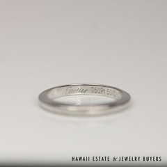 Cartier Platinum 2.5mm Declaration Beveled Edge Band Ring Size 5