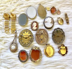 Vintage Cameo Lot Signed Trifari, Gerry’s , Austria, W.Germany, Hawthorn, Amco