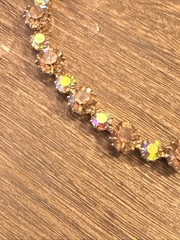Vintage MCM 1960s Signed WEISS Aurora Borealis Rhinestone Bracelet 7”