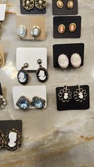 Big Lot Of Beautiful Vintage Earrings , 23 Pair, So Many Cameos And More