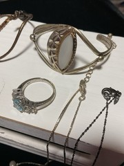 Vintage To Modern Mixed Estate Costume Jewelry Lot Silver Tone Rhinestones More