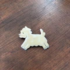 VTG AJH Dog Brooch 1.25in Swirl Enamel 925 Sterling Anne Jane Harvey Shih Tzu ?