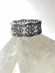 Crystal ring size 6.50 cocktail band sterling silver women girls
