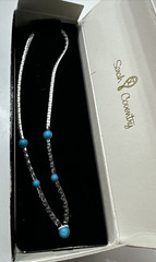NEW OLD STOCK 1970s Sarah Coventry #8055 Faux Turquoise Choker 14″ Necklace
