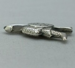 Vintage Silver Viking Charm Pendant Traditional Warrior Spear Shield Armor