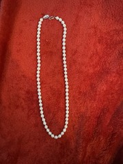 5pc Mixed Lot Cultured White Pearl Strand Necklaces w/ Sterling Silver Clasp