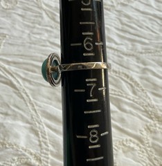 JTV DESIGNER DK STERLING SILVER SLEEPING BEAUTY TURQUOISE STONE RING SIZE 6.5