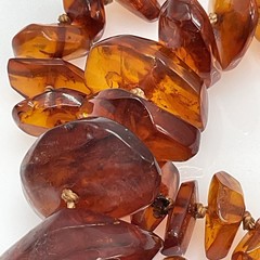 Vintage Baltic Amber Graduated Nugget Necklace Cognac 70g Endless Strand 28 in