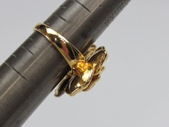 Ross Simons Sterling Silver Ring Gold Vermeil 3D Flower Vintage Size 7