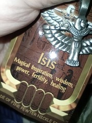 Isis Egyptian Goddess Pewter Pendant Amulet Power Wisdom Healing reg $18.99