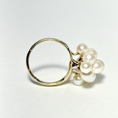 Ming’s Honolulu 14K Yellow Gold 4–5mm Akoya Pearl Cluster Size 5 Ring 4.7g