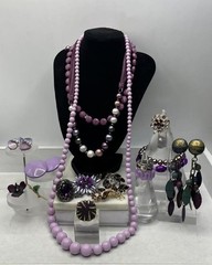 Purple PASSION Vintage JEWELRY Lot 17 Pieces