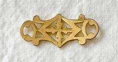 Jewelry Stamping – French raw brass connector w/14K gold plate – 12 pcs.