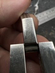 Antique Edwardian Deco Sterling Silver 7.5′ Tank Track Etched Bracelet 30g