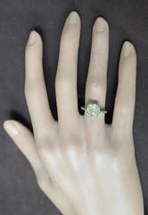 Platinum Vintage Engagement Ring 3.02ct.Natural Yellow Radiant Cut Diamond GIA