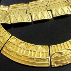 Vtg Rare Set MONET Runway EGYPTIAN Embellished GP Necklace Bracelet Earrings EXC