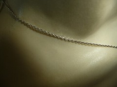 TCS DELICATE TINY CLEAR CRYSTAL PENDANT SWAROVSKI on CHAIN NECKLACE #7/21A