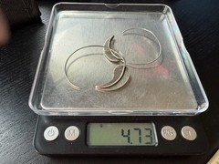 4.73g Vintage Sterling Silver 925 Leaf Feather Hoop Earrings Textured M