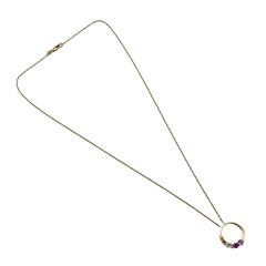 Circular 14K Gold Citrine Topaz Peridot Amethyst Multi Stone Necklace