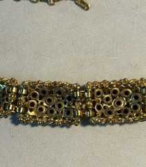 Vtg. Barclay Gold Tone Multi Color Rhinestones Necklace 14 7/8″