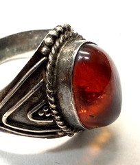 Vintage 925 Sterling Silver Baltic Amber Ring – Size 5.25