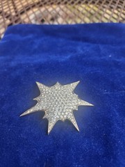 Vintage Jomaz Pavé Rhinestone Supernova Starburst Brooch Pin
